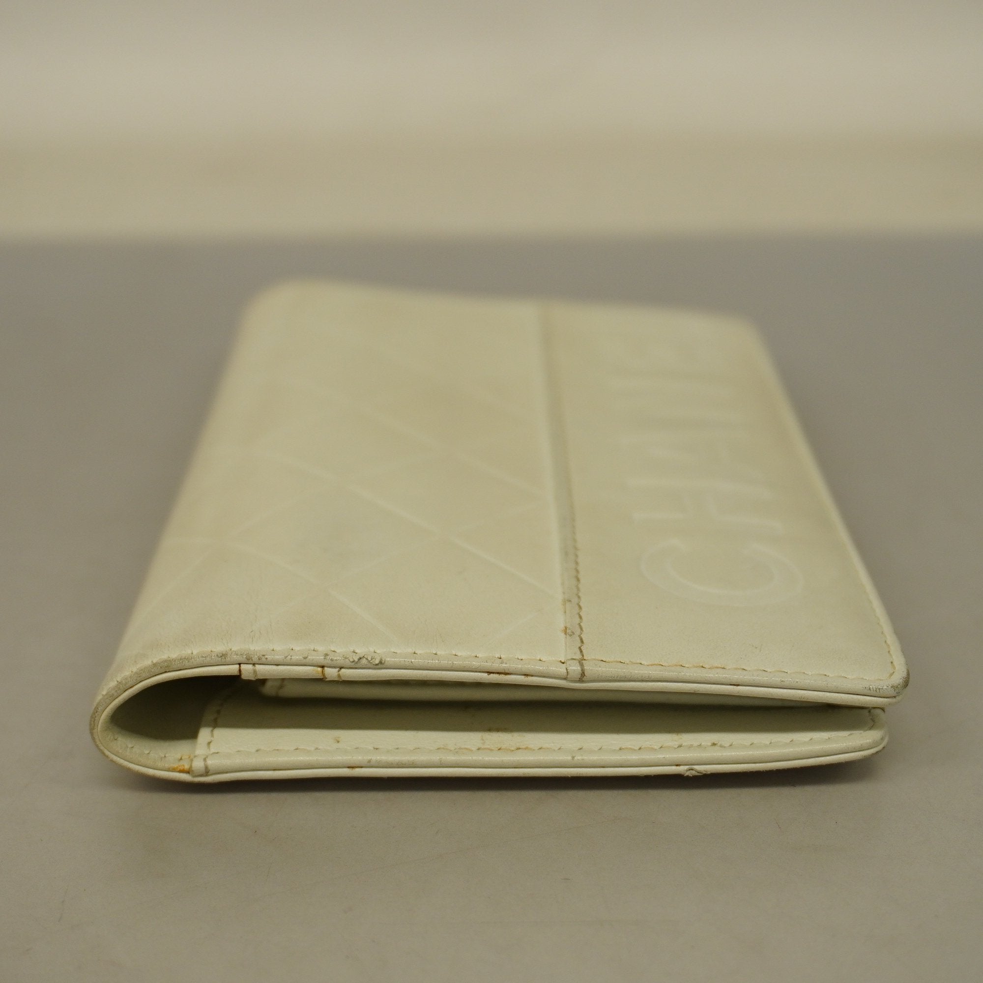 ChanelAuth  Matelasse Long Wallet Silver Metal Fittings Women's Lambskin Wallet