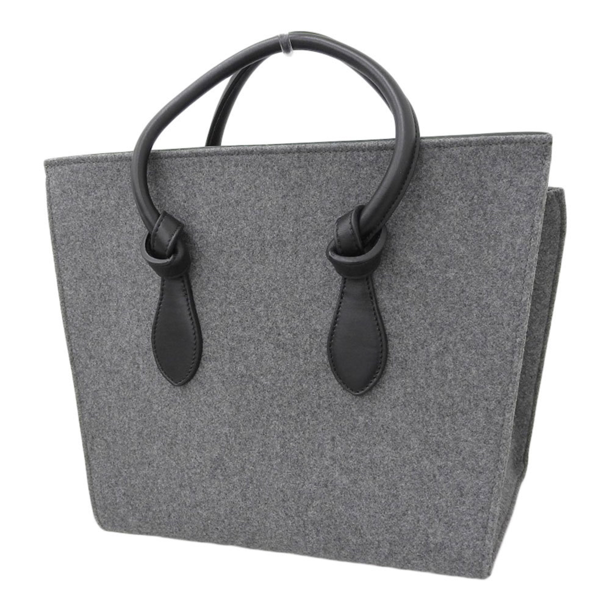 Celine tie bag handbag felt x leather gray black