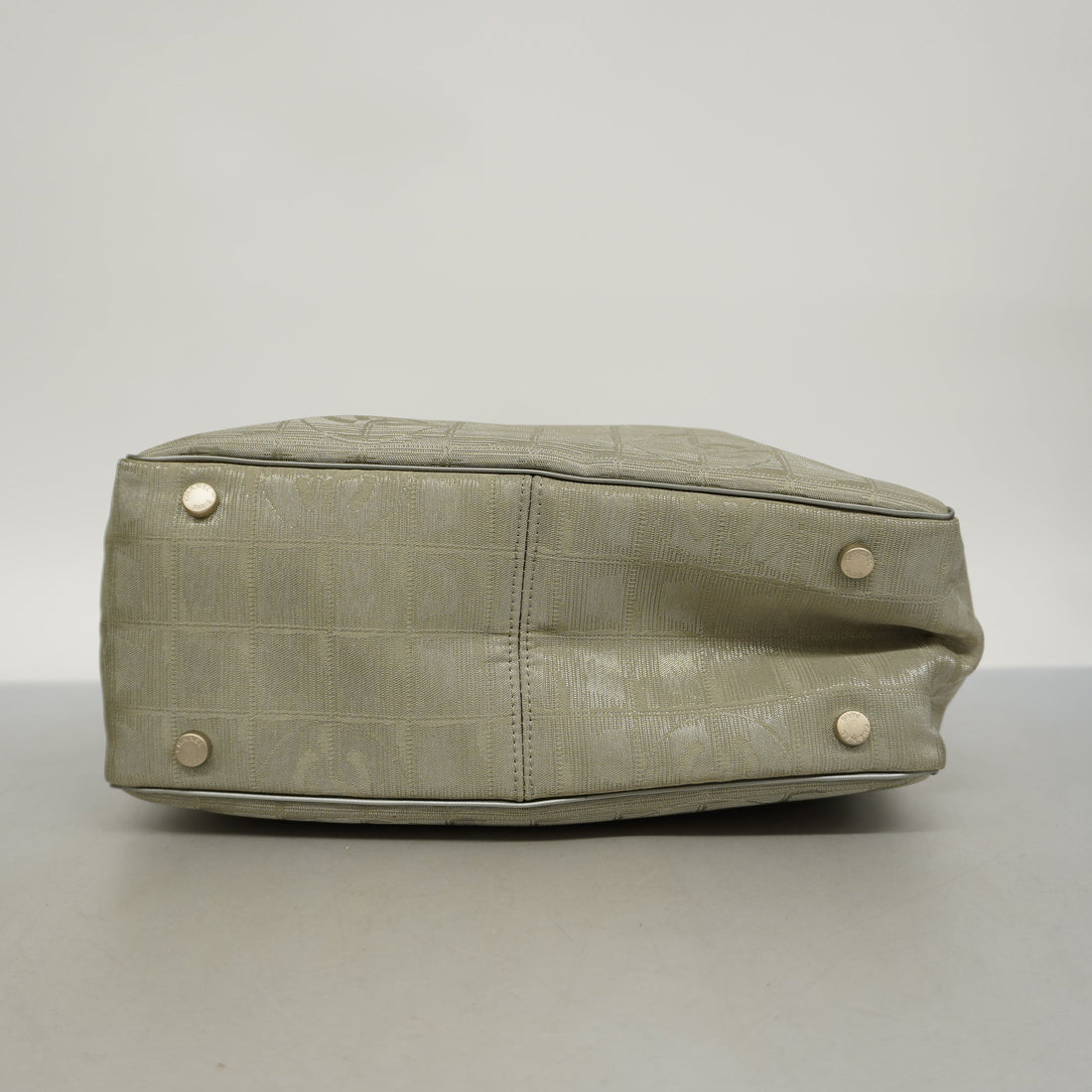 CHANEL   New Travel Line Women's Nylon,Leather Tote Bag Silver