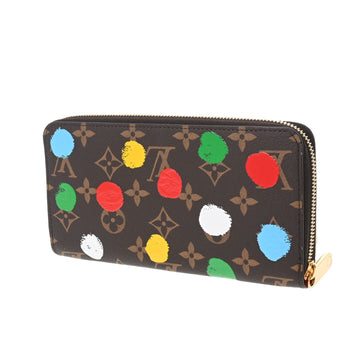 LOUIS VUITTON Monogram Painted Dot LV x YK Yayoi Kusama Zippy Brown M81864 Long Wallet