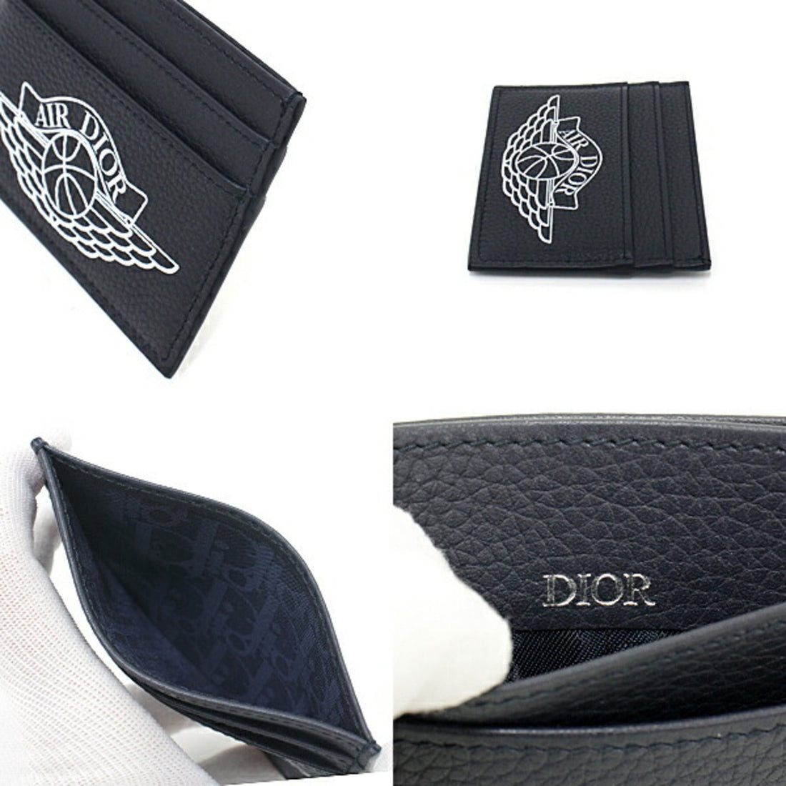 Christian Dior Dior DIOR AIR card case 2NICH001YWD Air leather navy / white JORDAN BRAND collaboration