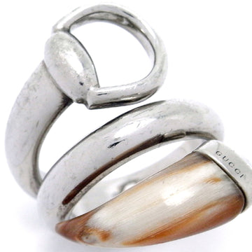 Gucci Horsebit Horn Lady's Ring Silver 925