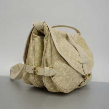 LOUIS VUITTONAuth Monogram Mini Lin Saumur M95314 Shoulder Bag Dune
