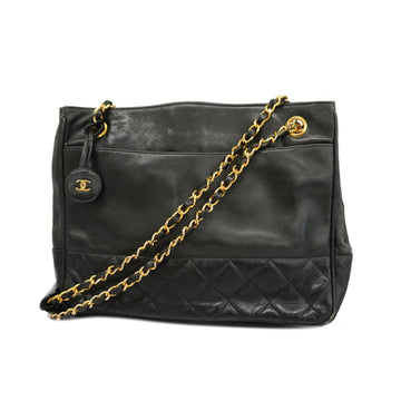 Chanel Shoulder Bag Matelasse Lambskin Black Women's