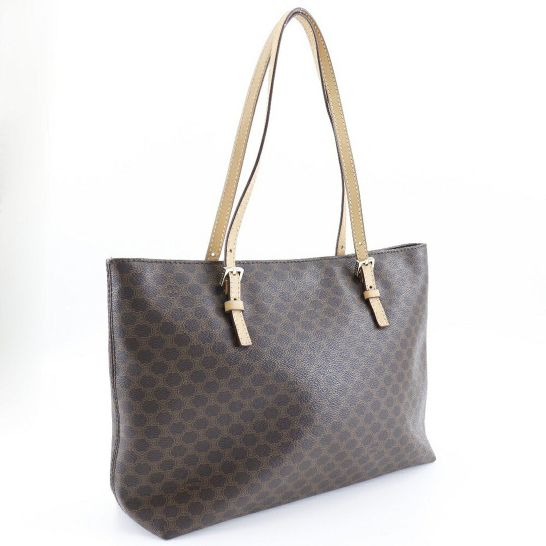 Celine Macadam Tote Bag Old PVC Made in China Brown Magnetic Type Women's