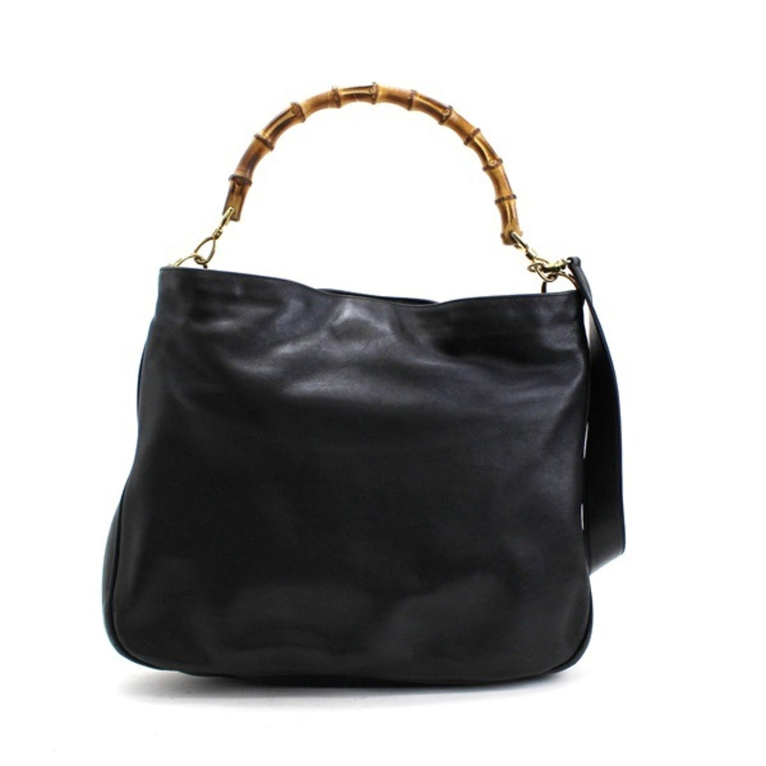 Gucci Bamboo 2WAY Handbag Shoulder Bag Leather Black GUCCI Ladies 2 Way