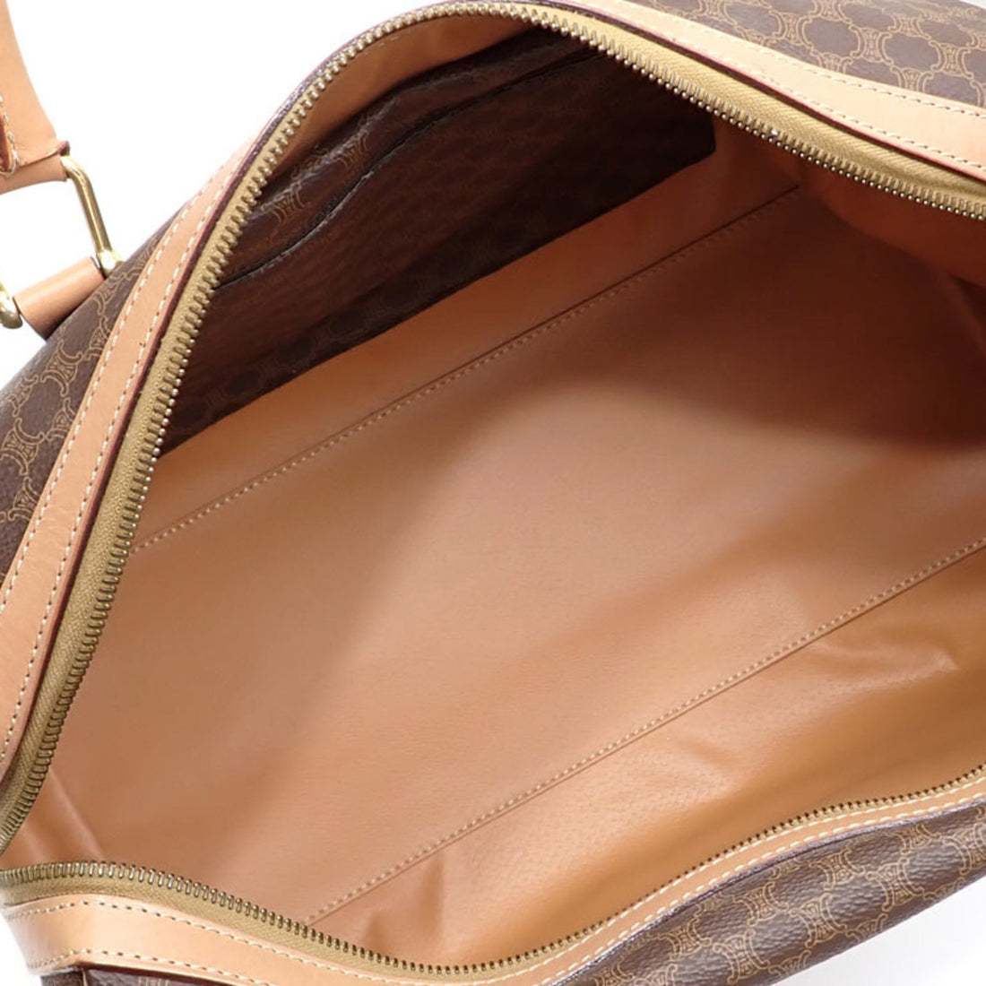 Celine Boston Bag Women's Brown PVC Leather Hand Macadam