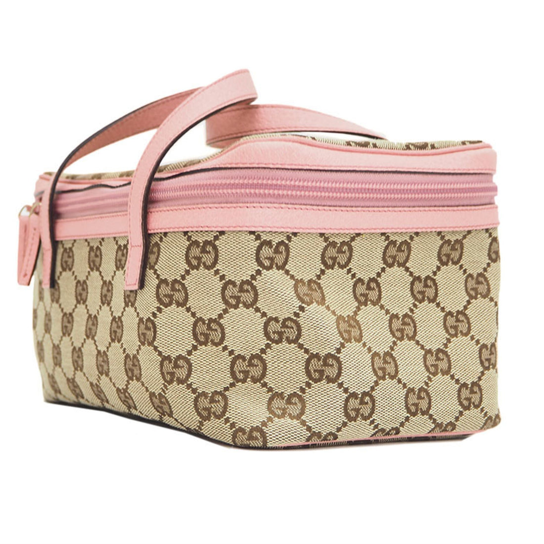 Gucci GG Canvas Vanity Bag Beige x Pink 124540 Ladies Handbag
