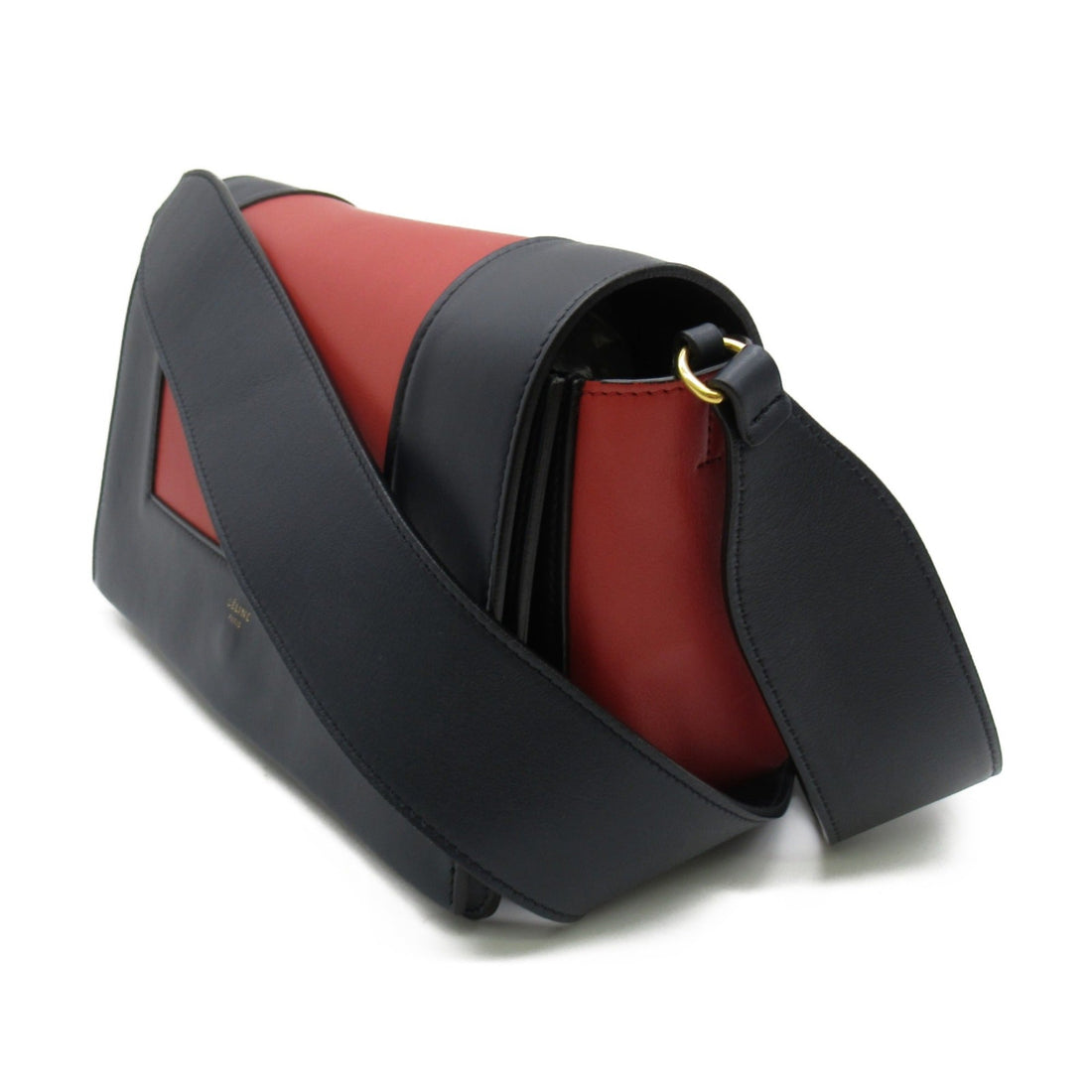 Celine Shoulder Bag Red Navy leather