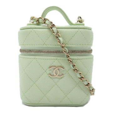 CHANEL Vanity ChainShoulder Bag Green Light green Caviar Skin (Grained Calf) AP2503