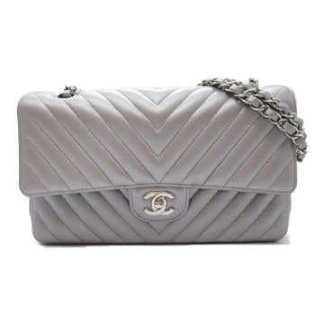 CHANEL V-stitched ChainShoulder Silver Caviar Skin (Grained Calf)