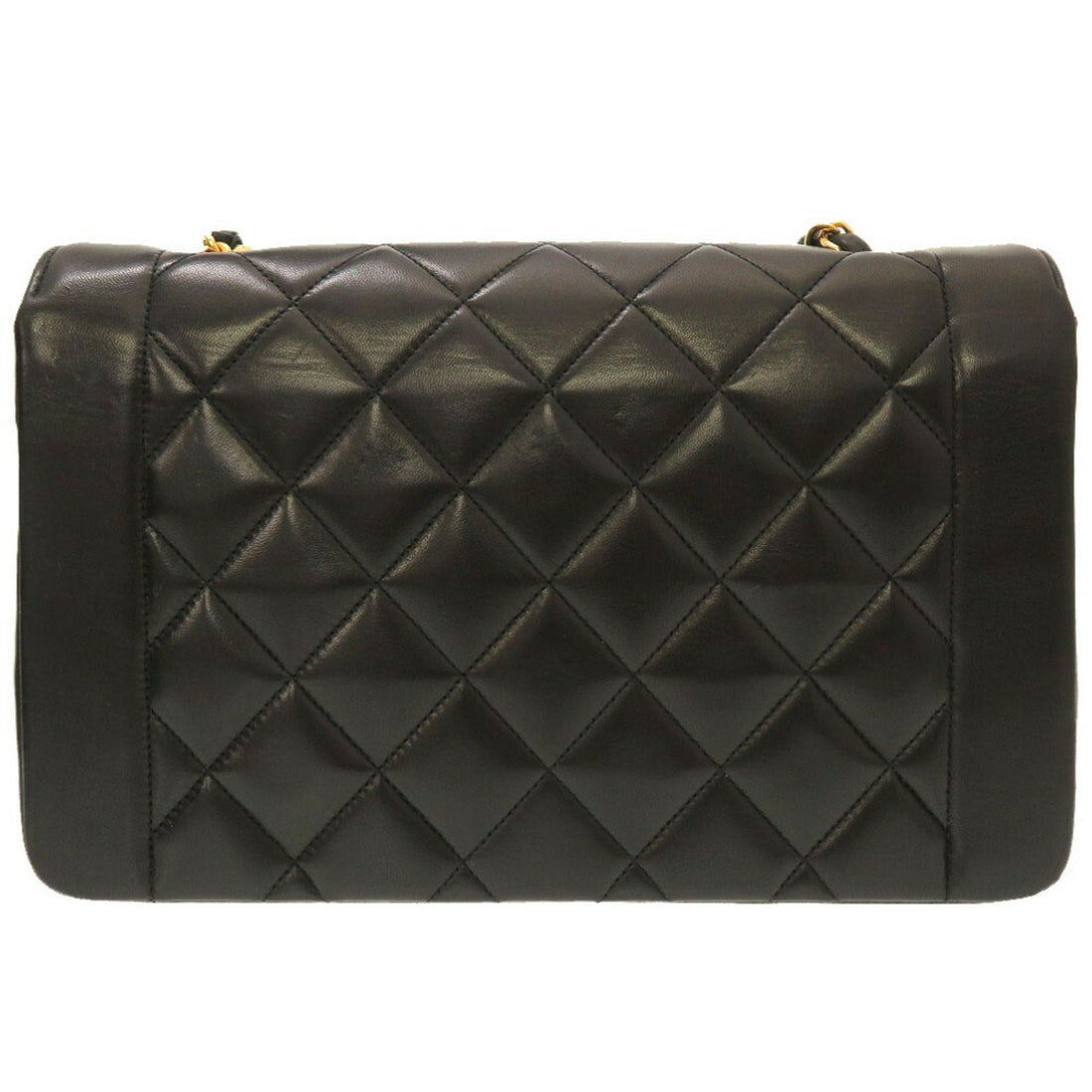 Chanel Diana 25 Medium Matelasse Lambskin Black Gold Chain Shoulder Bag Cocomark Turnlock