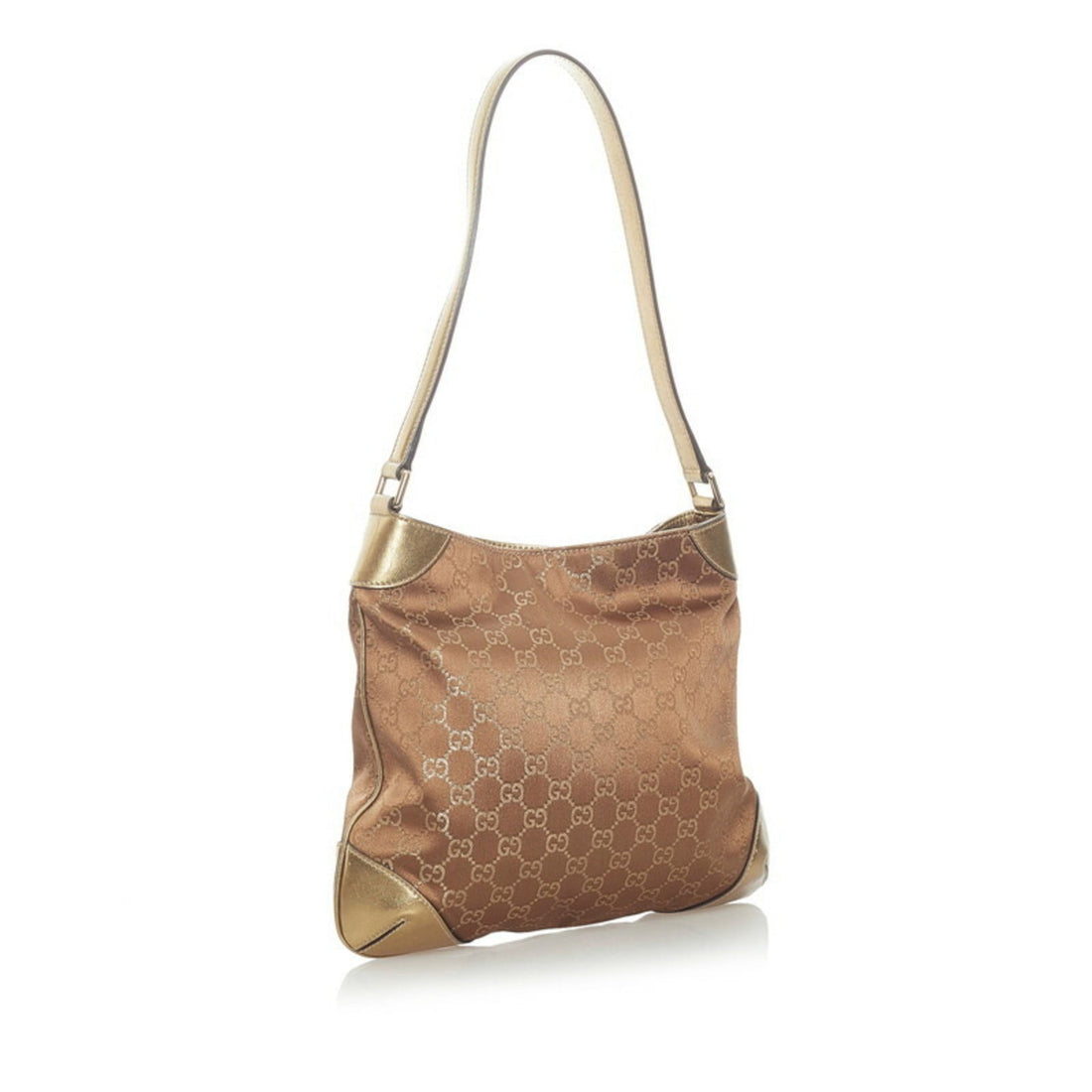 Gucci Shima One Shoulder Bag 257296 Gold Canvas Leather Ladies GUCCI