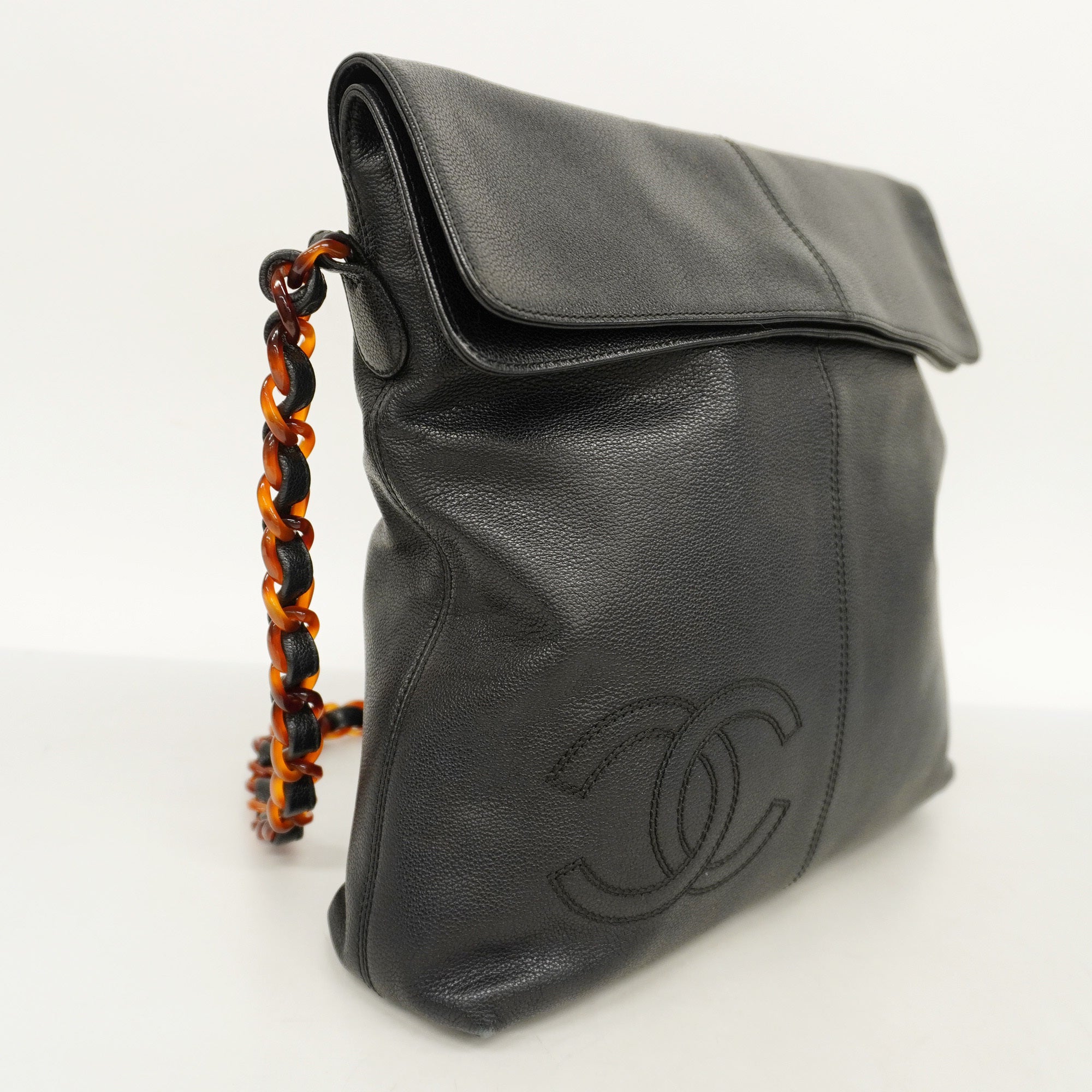 ChanelAuth  Shoulder Bag Women's Leather Shoulder Bag Black