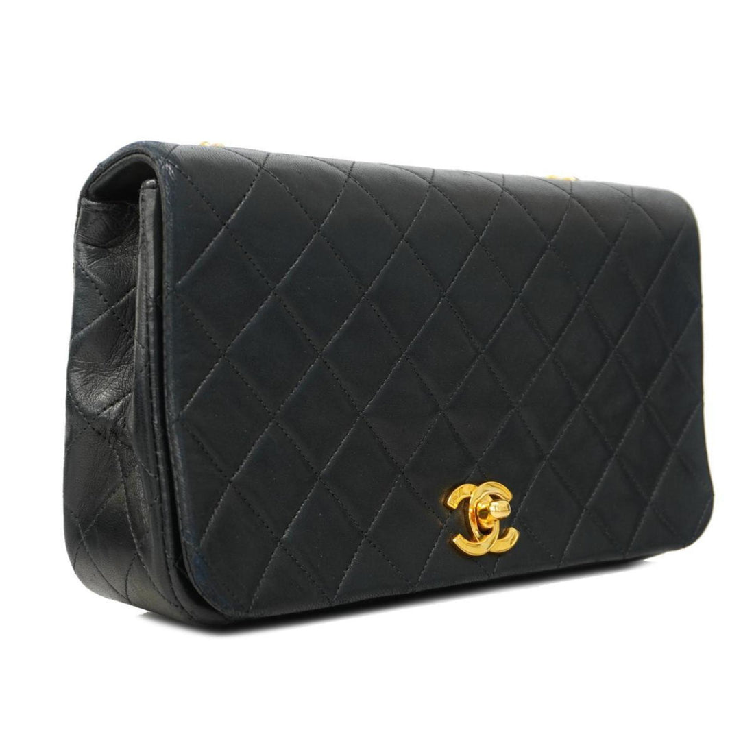 Chanel Shoulder Bag Matelasse Chain Lambskin Black Women's