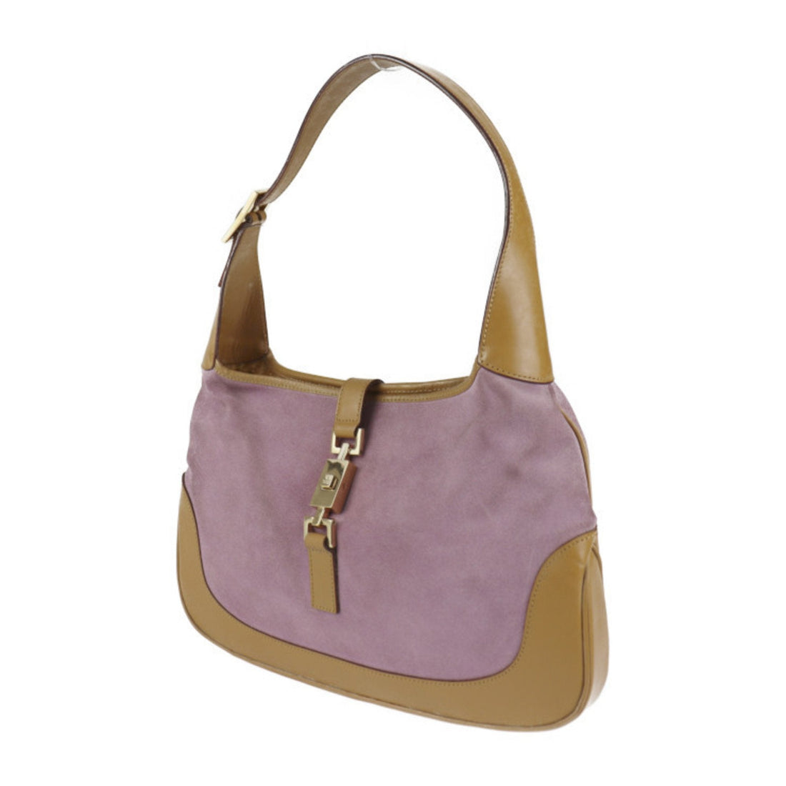Gucci Jackie Line Shoulder Bag 001 3306 Suede Leather Lavender One Handbag