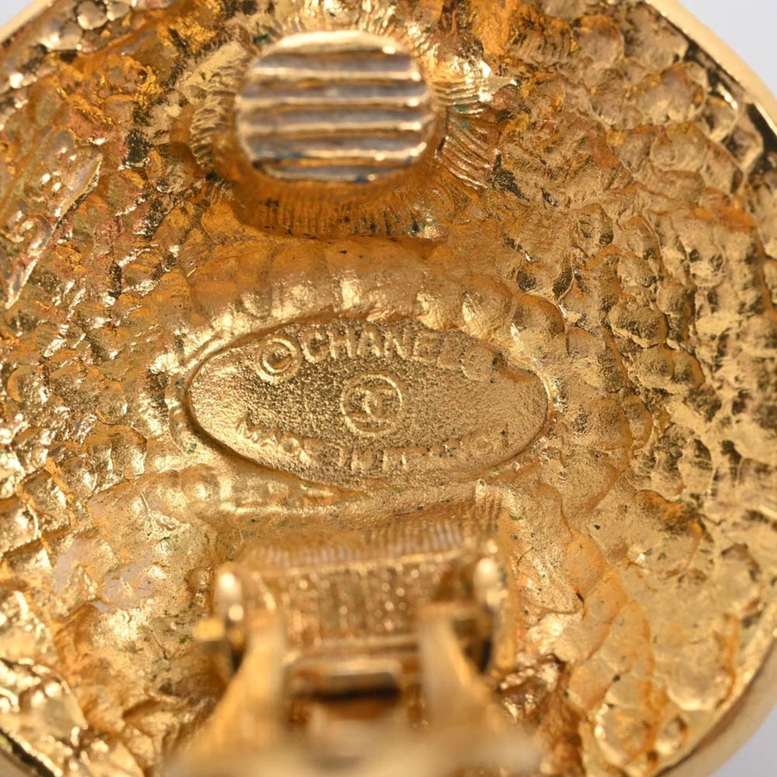 Chanel Cocomark round earrings gold ladies