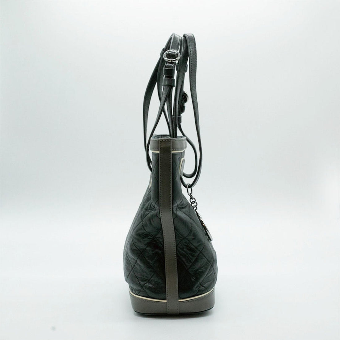 CHANEL Tote Bag Matelasse Coco Mark Lambskin Black Silver Men's Women's A34587 PD62