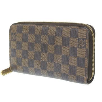 LOUIS VUITTON Zippy Wallet Long N41661 Damier Canvas Brown MI2156 Unisex