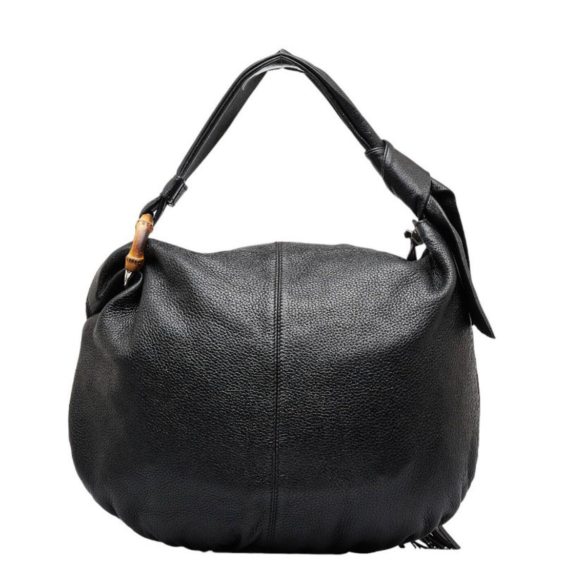 GUCCI Bamboo Hobo One Shoulder Bag 232930 Black Leather Women's