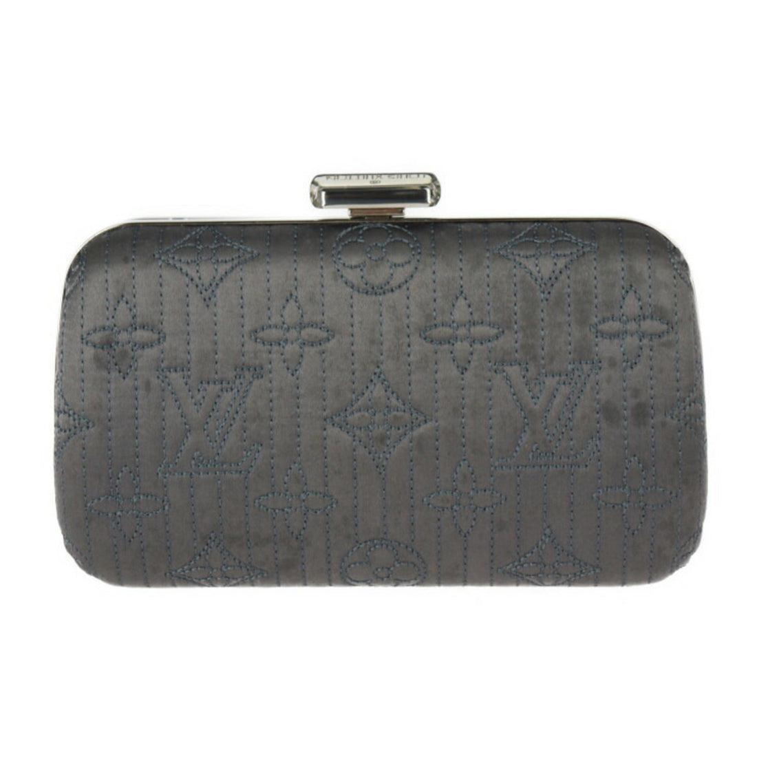 LOUIS VUITTON Minaudiere Clutch Bag M95802 Monogram Motard Gray Series Silver Metal Fittings 2WAY Chain Shoulder Clasp