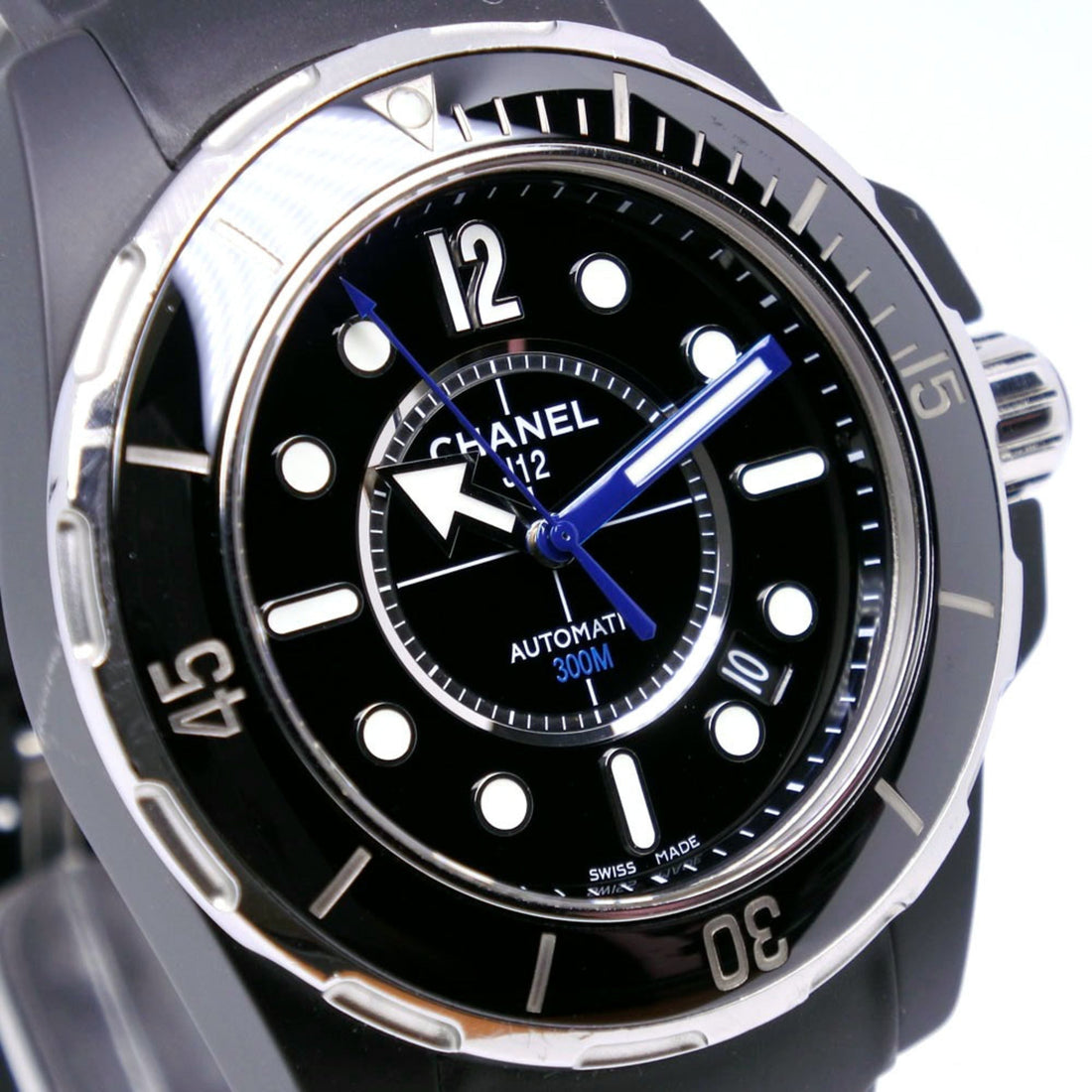 Chanel J12 Watch Marine H2558 Ceramic x Rubber Black Automatic Men's Dial