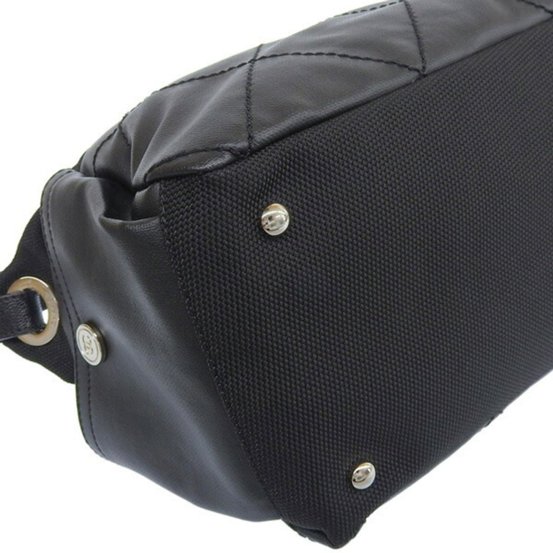 Chanel Coated Canvas Leather Paris Biarritz Coco Mark One Shoulder Bag A34205 Black Ladies