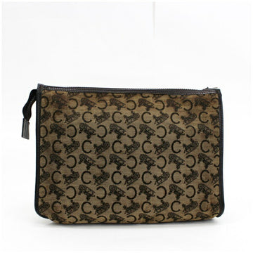 Celine Macadam C Monkey Clutch Bag Second Canvas x Leather Beige Dark Brown Celine Men's