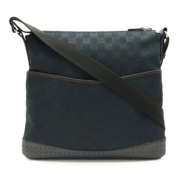 Gucci GG canvas shoulder bag punching leather black 145857