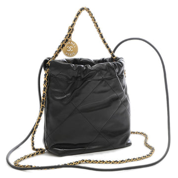 Chanel22 mini handBag chain shoulder calfskin black AS3980
