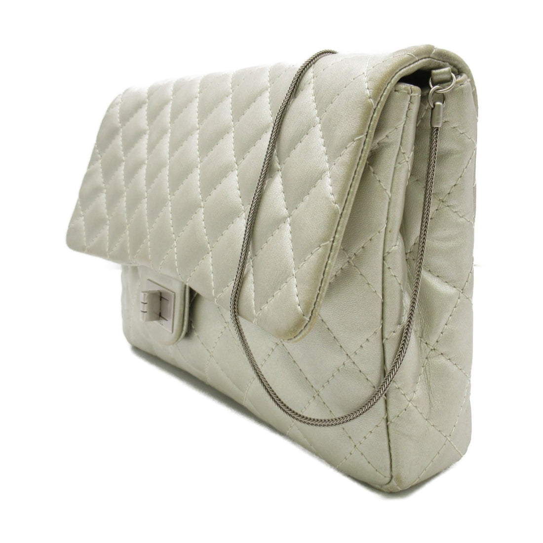 CHANEL 2.55Matelasse ChainShoulder Bag Silver Lambskin [sheep leather]
