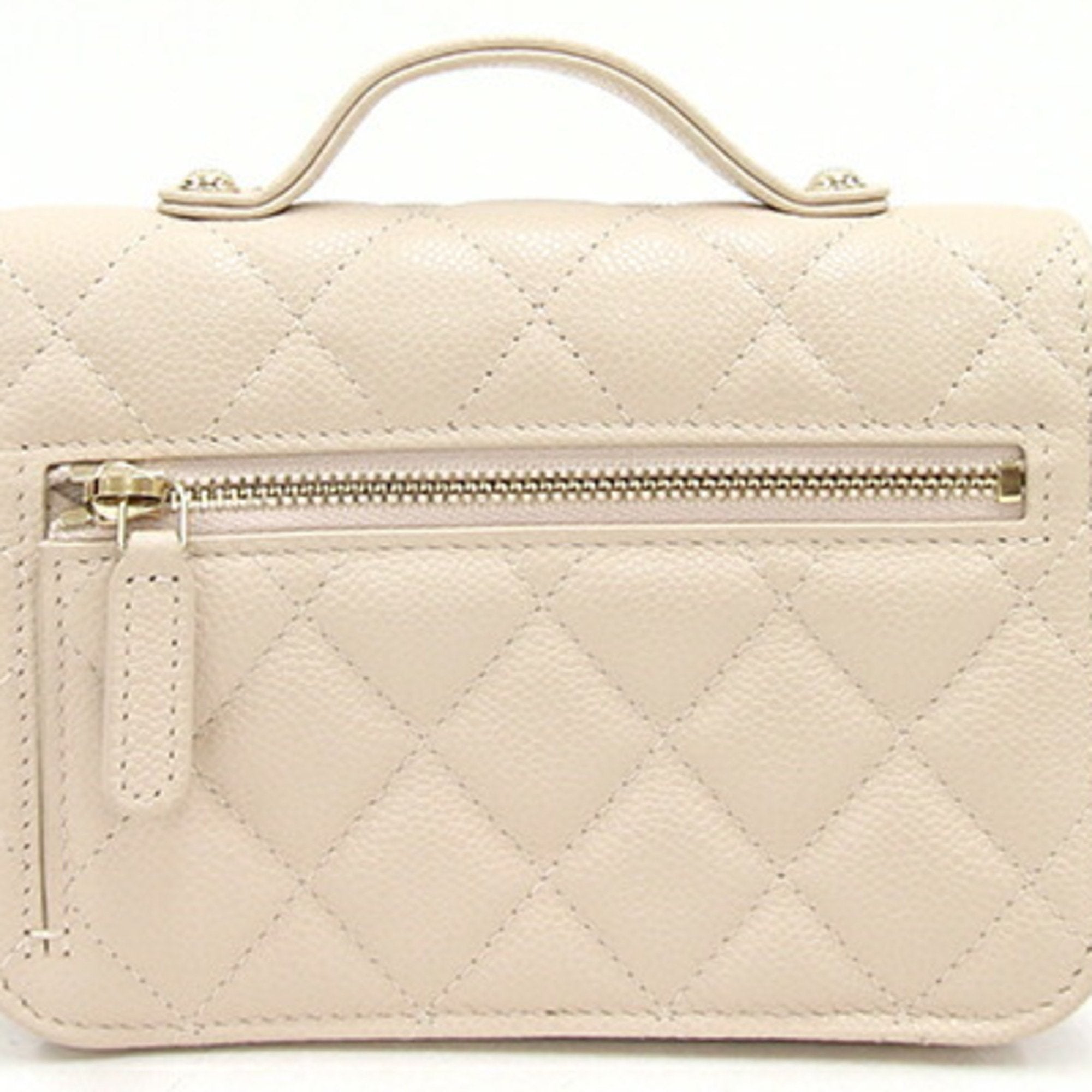 Chanel HandBag Matelasse Infinity AP2914 Light Beige Caviar Skin Women's Chain Bag Quilting Diamond Stitch Coco Mark