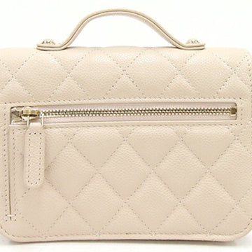 Chanel HandBag Matelasse Infinity AP2914 Light Beige Caviar Skin Women's Chain Bag Quilting Diamond Stitch Coco Mark