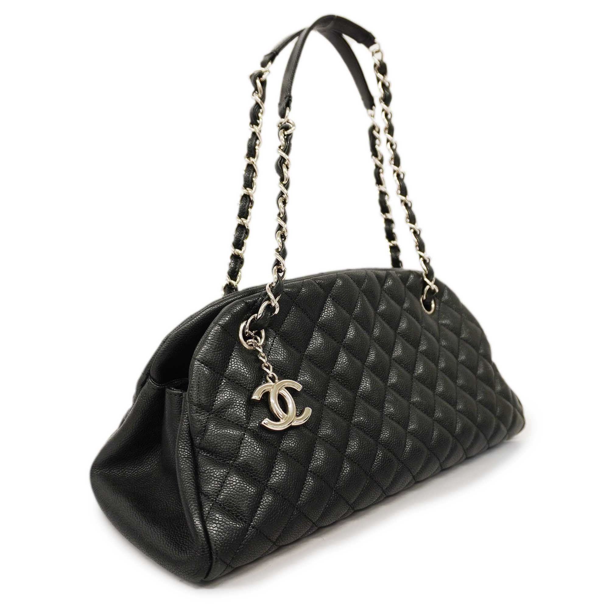 CHANEL   Matelasse Chain Shoulder Women's Caviar Leather Shoulder Bag Black