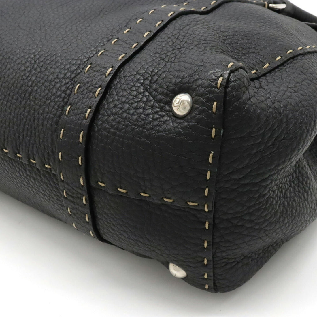 FENDI Selleria tote bag shoulder leather black 8BR388