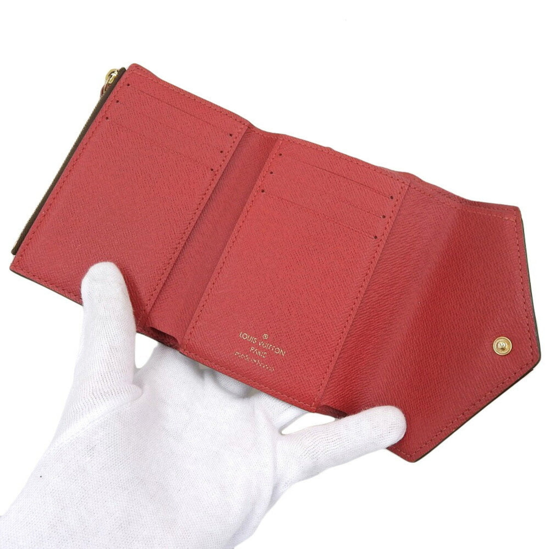 LOUIS VUITTON Damier Portefeuille Victorine Trifold Wallet Ebene N41659