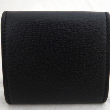 GUCCI coin case wallet GG Marmont leather/metal black x gold unisex 473959