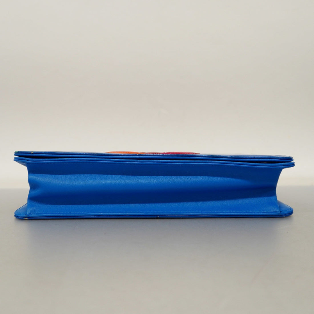 ChanelAuth  W Chain Women's Patent Leather Shoulder Bag Blue