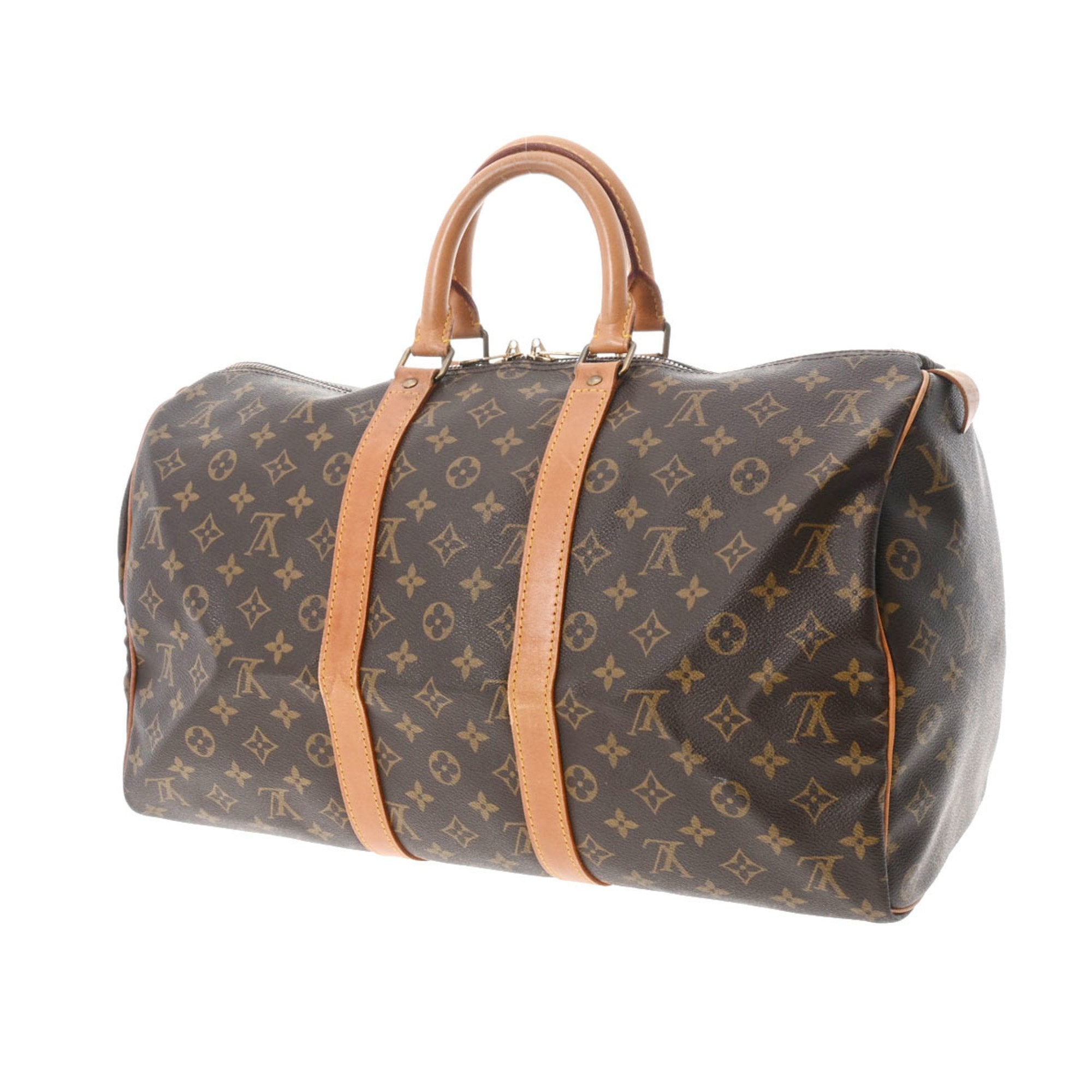 LOUIS VUITTON Monogram Keepall 45 Brown M41428 Women's Canvas Boston Bag