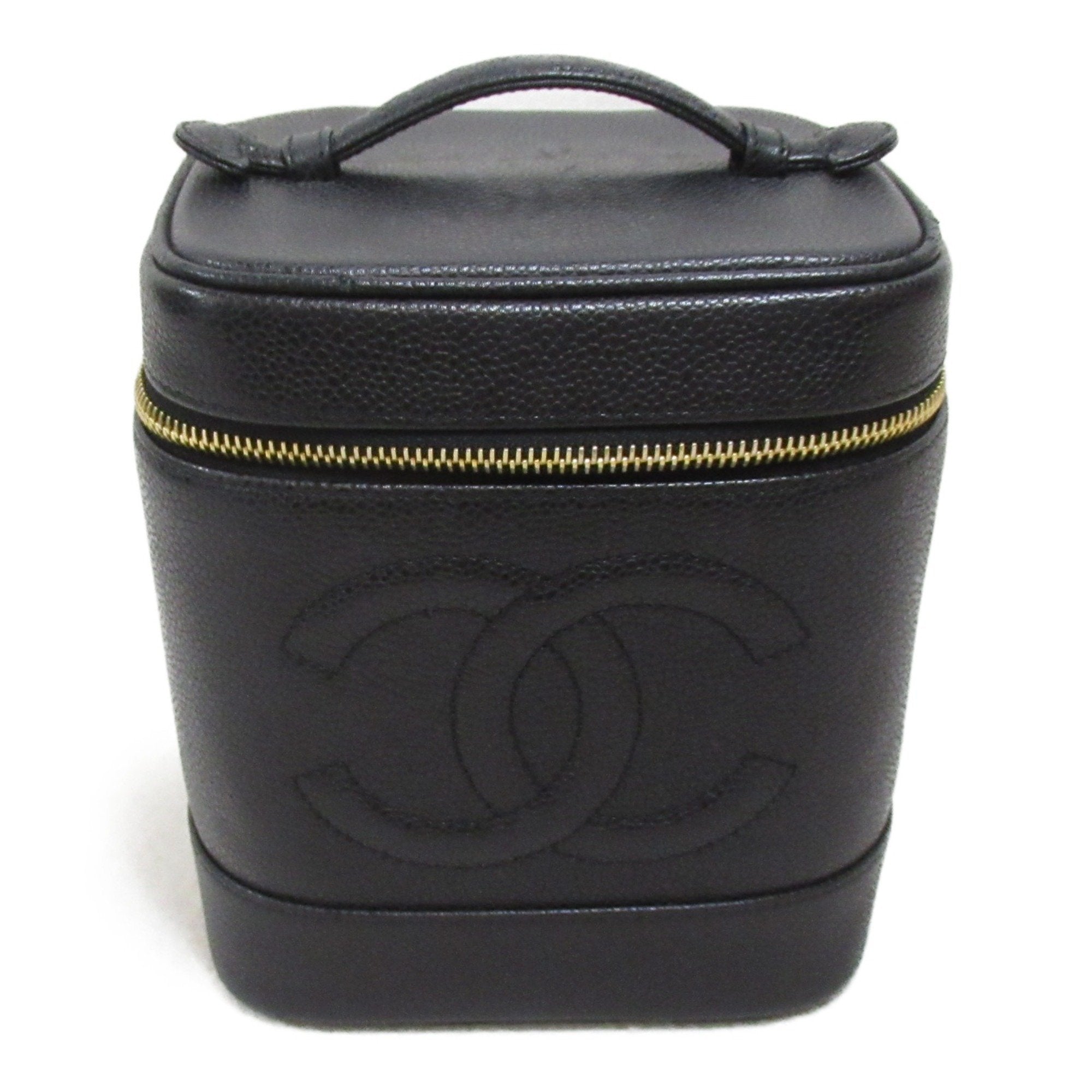 CHANEL Vertical Vanity Handbag Black Caviar Skin (Grained Calf)