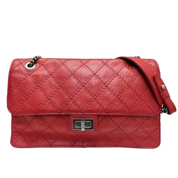 Chanel 2.55 matelasse chain shoulder bag red coco mark leather antique silver matte vintage metal fittings Matelasse Bag COCO