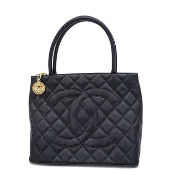 Chanel Tote Bag Reproduction Caviar Skin Black Women's