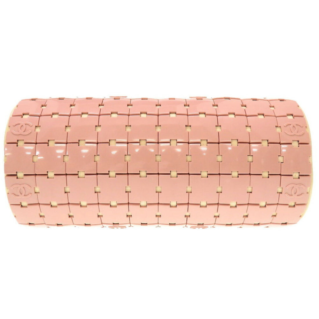 Chanel Duffle Bag Plastic Leather Pink White 6th Series HandBag