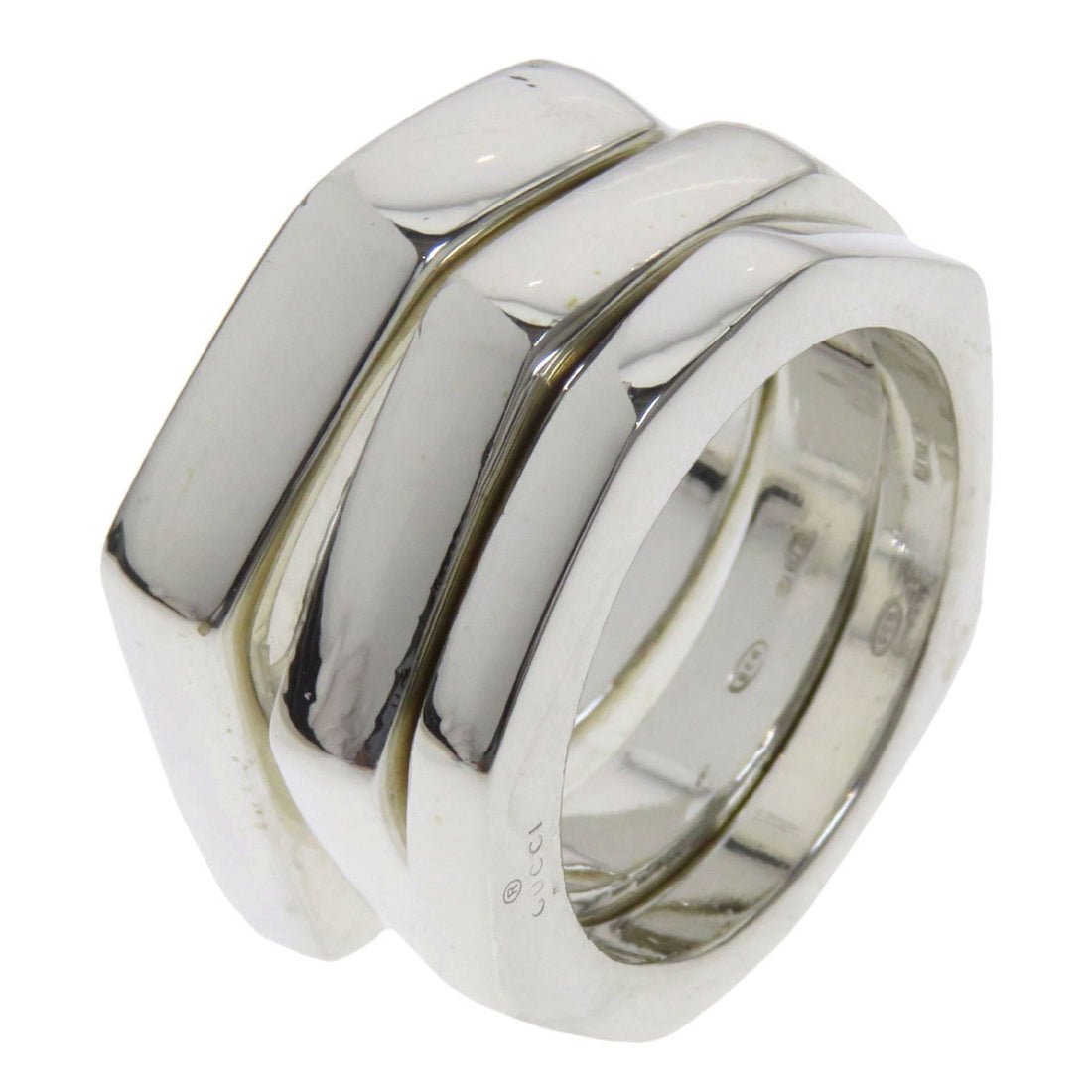 Gucci Triple Hexagon 3 Set Ring/Ring Silver Ladies GUCCI