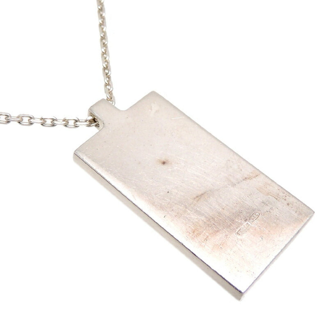 Gucci SV925 Plate Pendant Women's Men's Necklace Silver 925