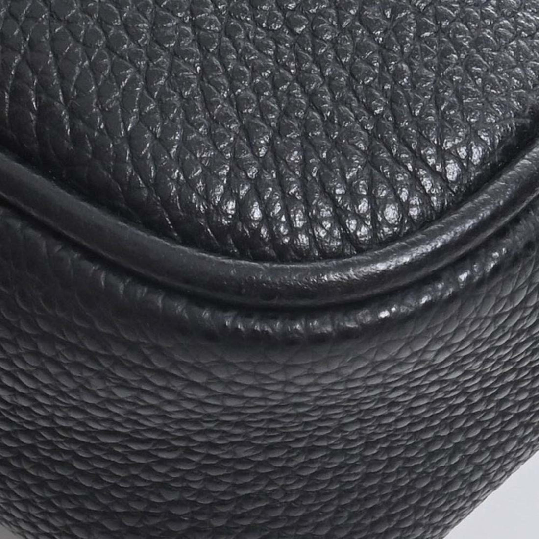 GUCCI Leather Print Shoulder Bag 574803 Black Women's