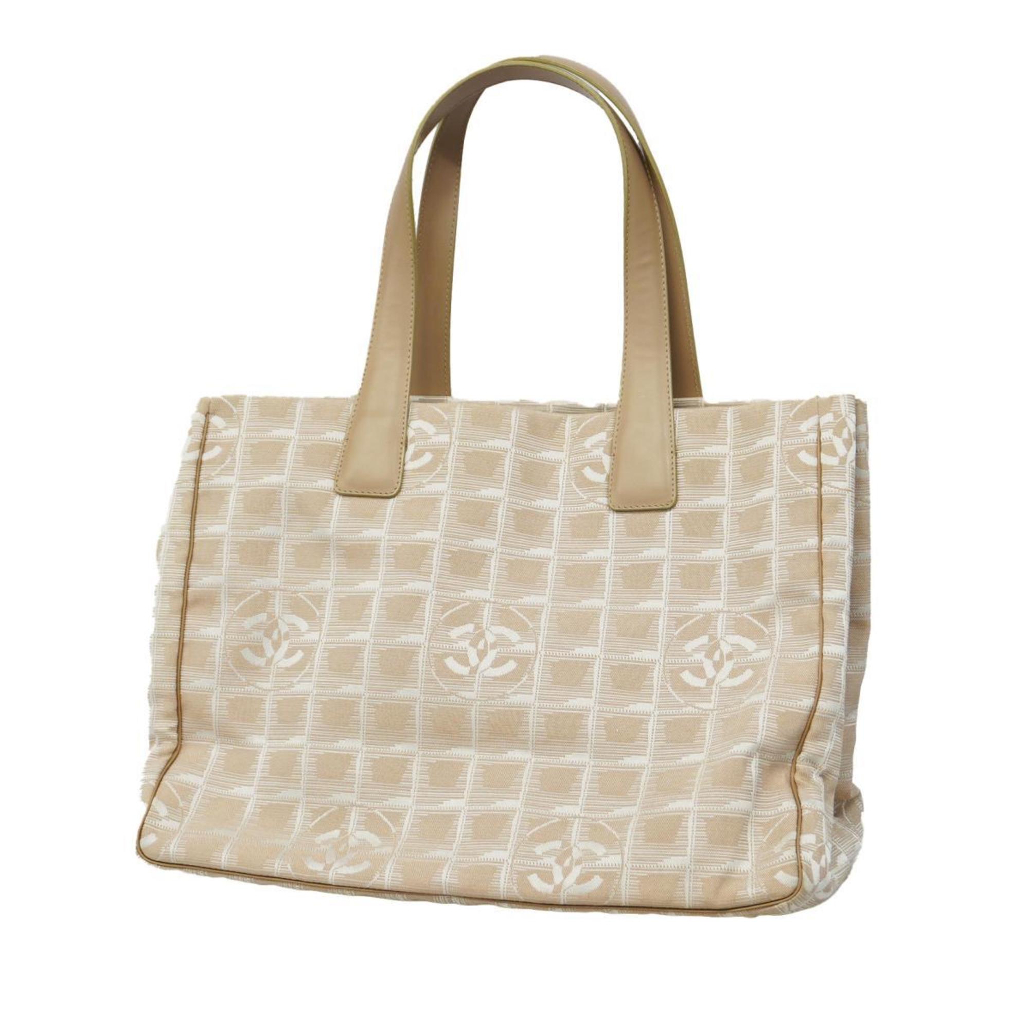 Chanel Tote Bag New Travel Nylon Beige Women's