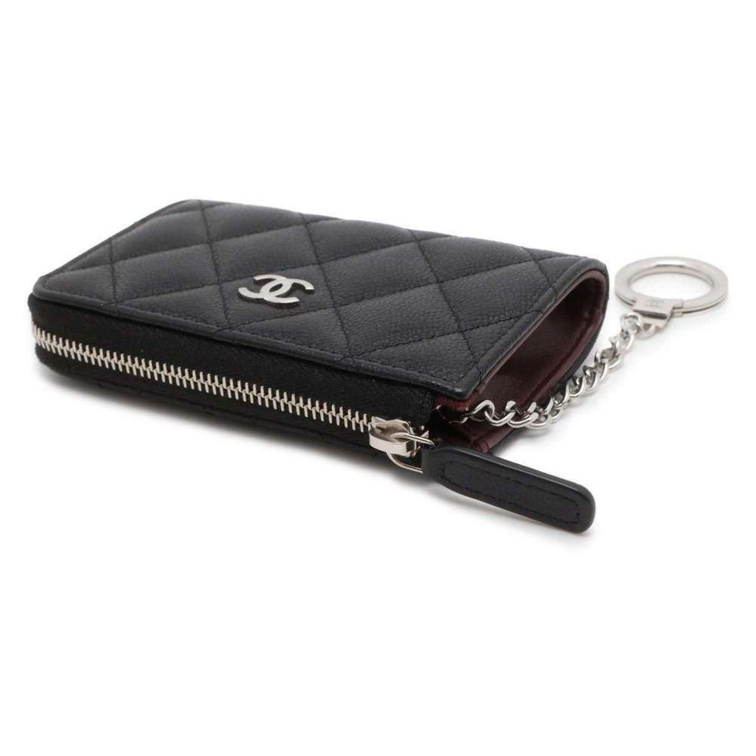 CHANEL Wallet/Coin Case Matelasse Caviar Skin AP0221 Black