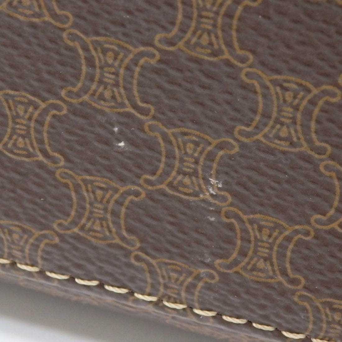 Celine Handbag Macadam Women's Brown PVC Leather