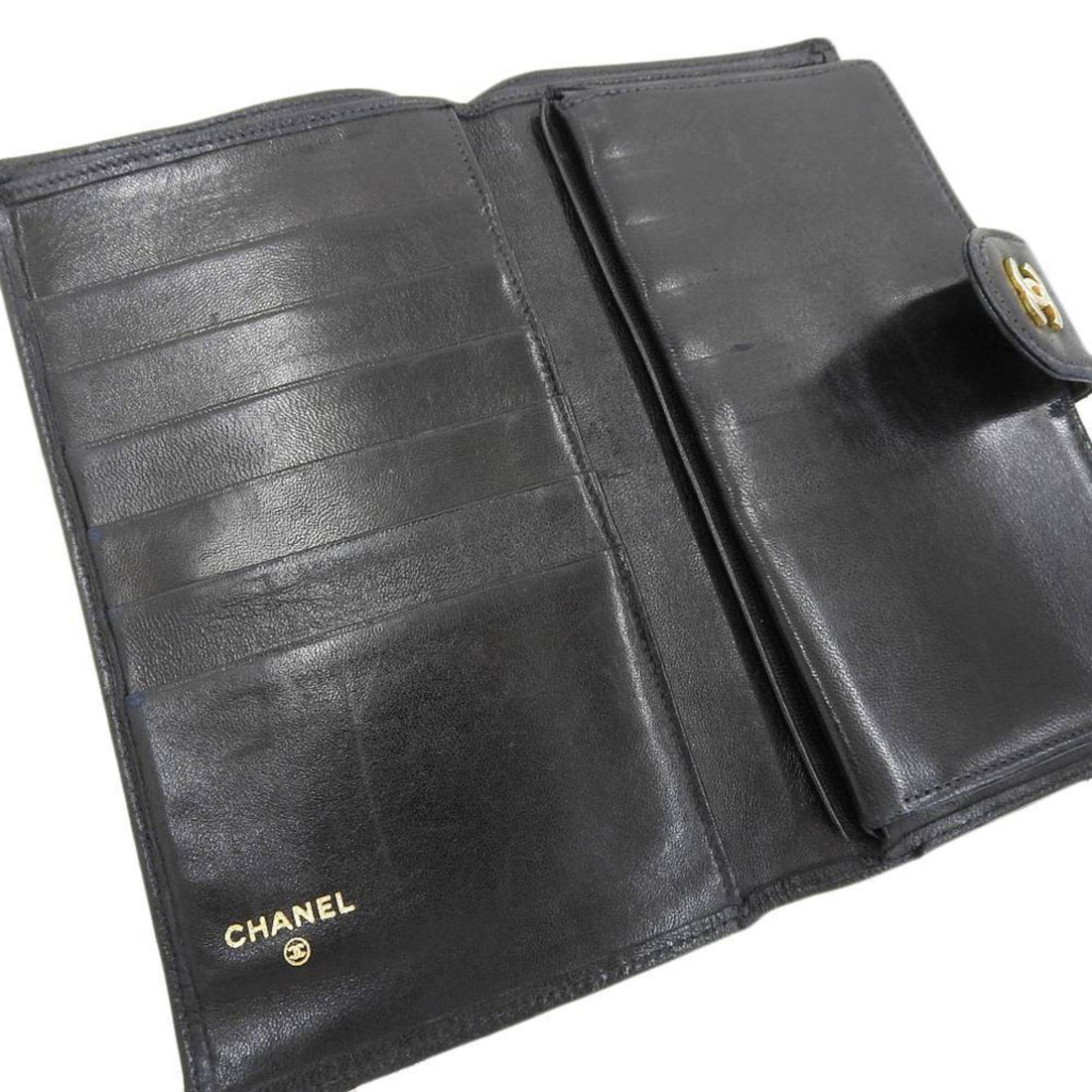 Chanel Coco Mark bicolore with long wallet leather black